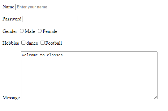form in HTML