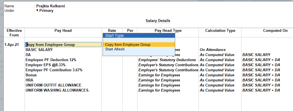 define salary employee level