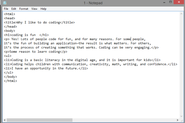 HTML coding for kids chapter 1 basic concept