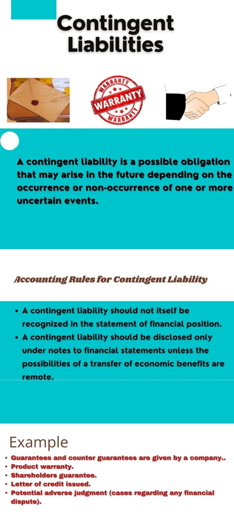 What is the meaning of contingent liabilities and its examples