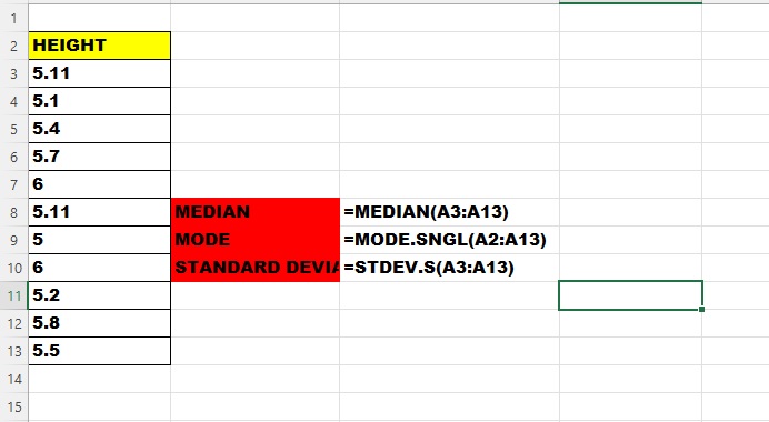 MEDIAN AND MODE IN EXCEL