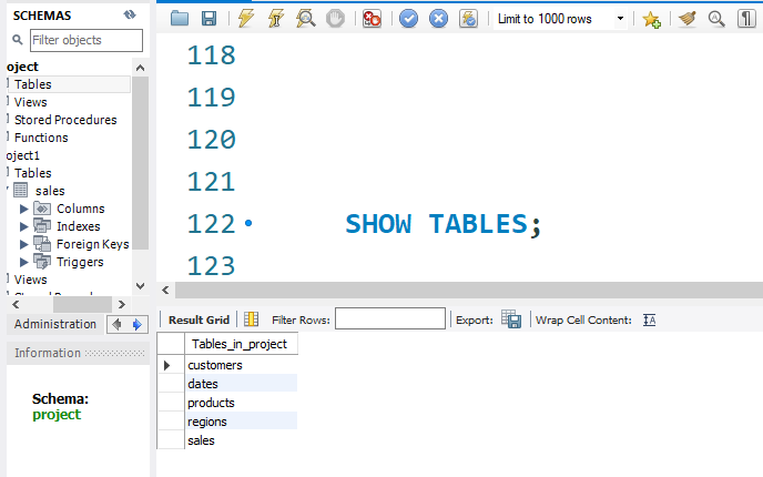select all tables sql